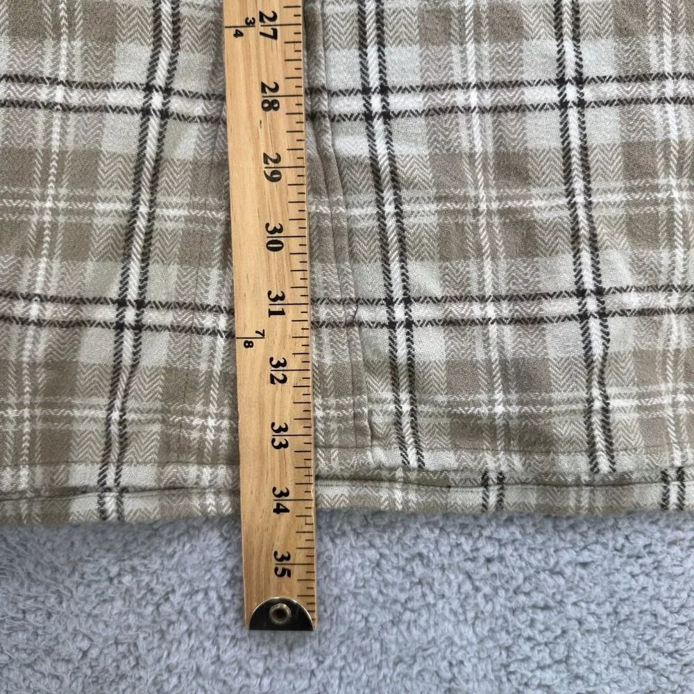Levi's Dry Goods‎ Shirt Men's L Beige Plaid Long Sleeve Button Up Flannel